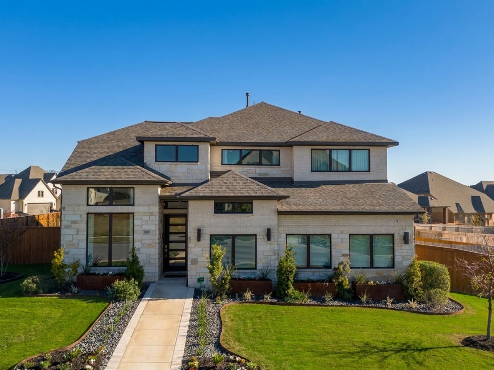 New construction home in the style of Perry Homes