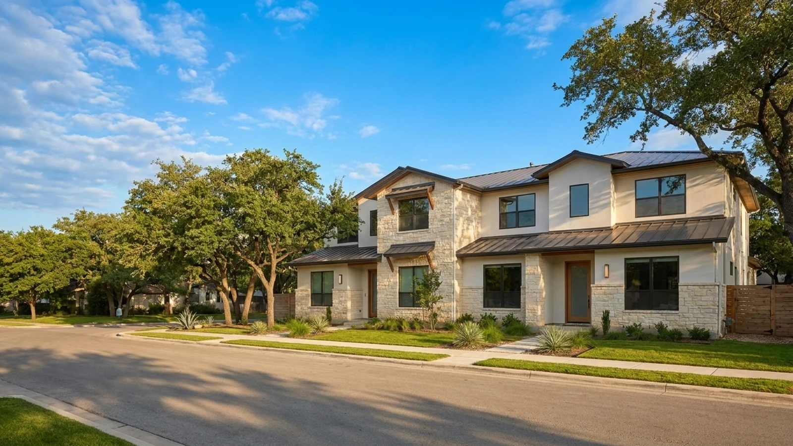 A well-kept Texas duplex on a quiet residential street
